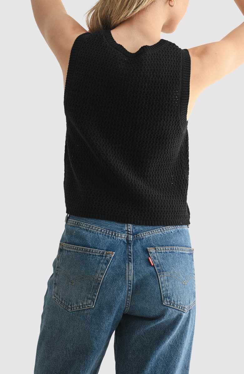 All in Favor Embroidered Flower Knit Sweater Vest, Alternate, color,