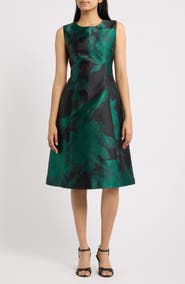 Anne Klein Floral Sleeveless Midi Dress