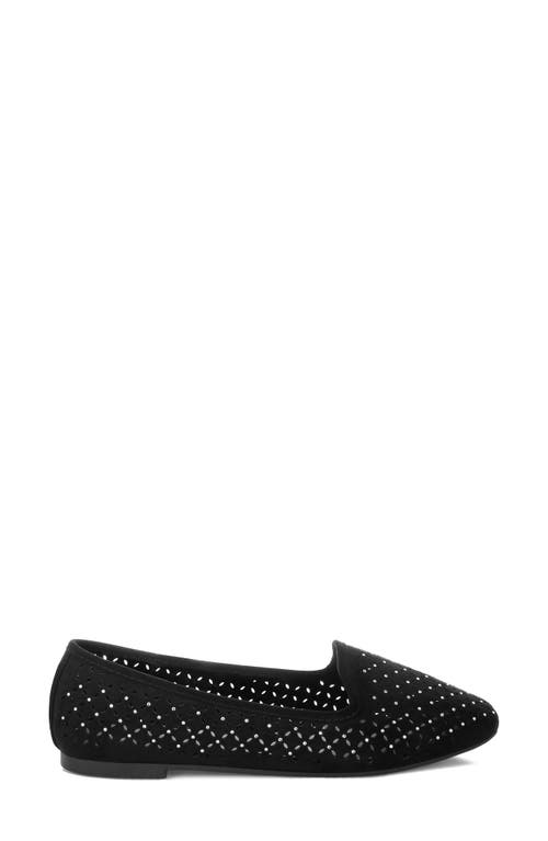 London Rag Gordon Perforated Ballerinas In Black