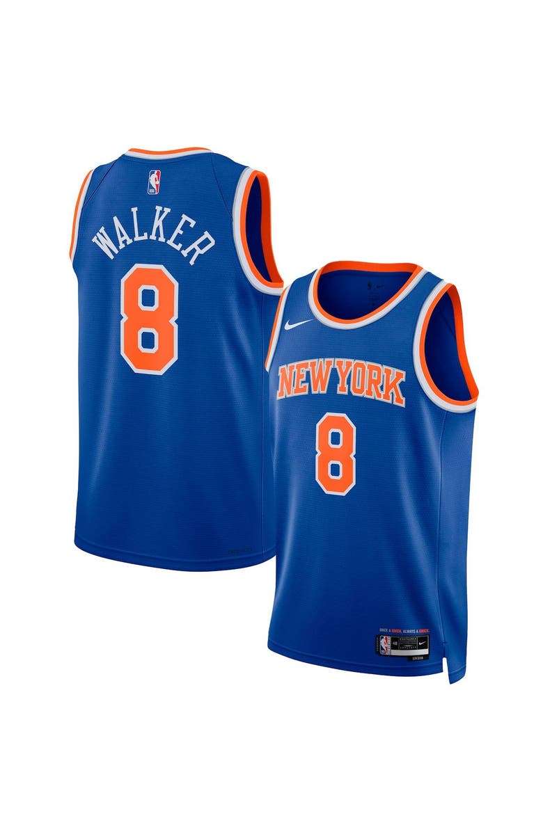 Nike Unisex Nike Kemba Walker Blue New York Knicks Swingman Jersey - Icon Edition, Main, color, 