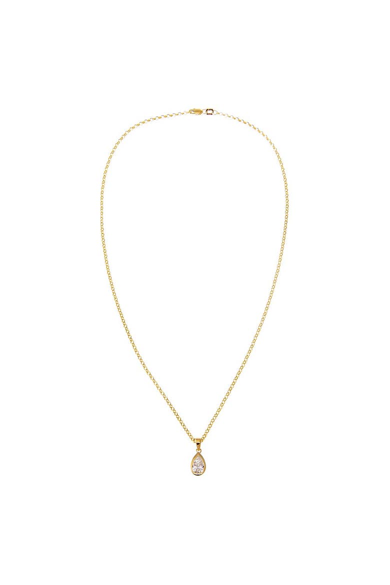 Lab Grown Diamond Pear Bezel Charm 14K, Alternate, color, 14K Gold - 16 Inch