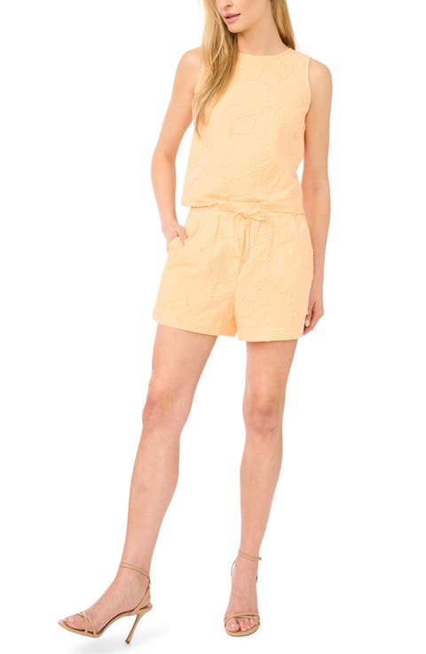 Floral Embroidered Cotton Shorts