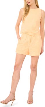 CeCe Floral Embroidered Cotton Shorts