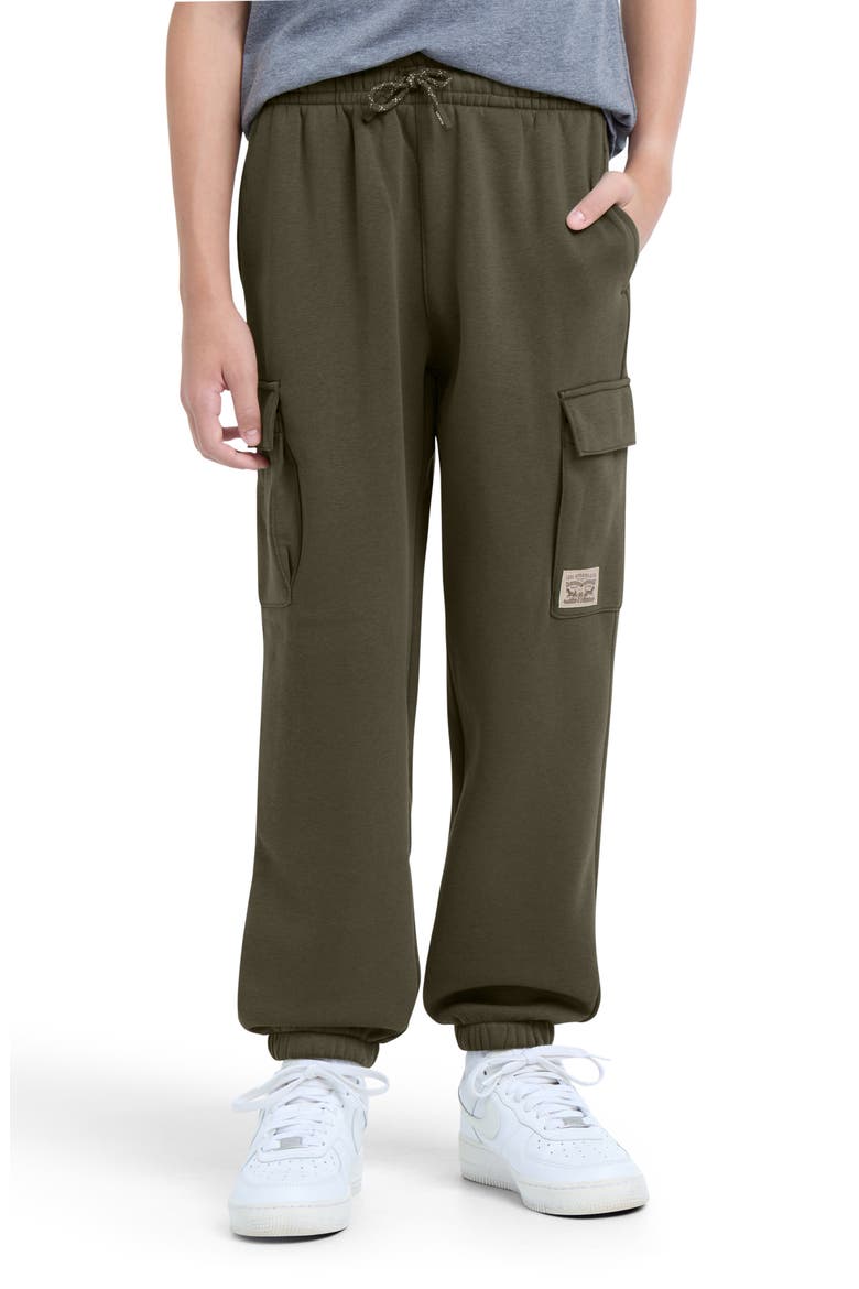 Kids' Two Horse Baggy Cargo Fleece Joggers, Alternate, color, OLIVE NIGHT