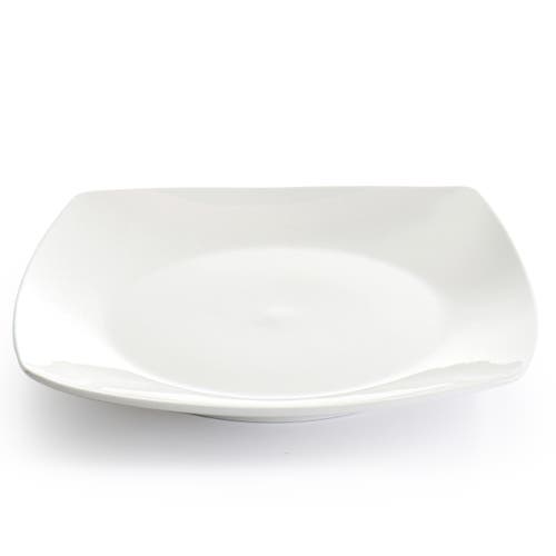 Gibson Elite 16 Piece Square Fine Ceramic Dinnerware Set In White