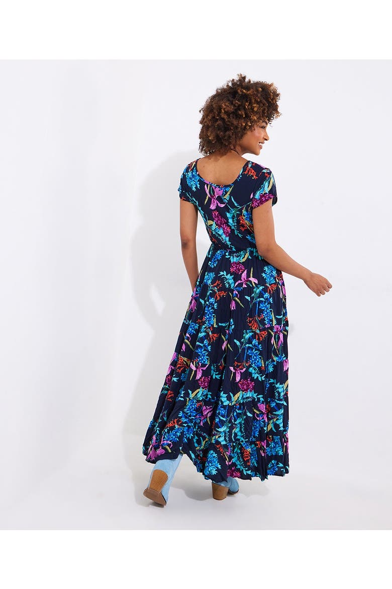 Short Sleeve Flowy Maxi Dress, Alternate, color, CORAL REEF FLORAL