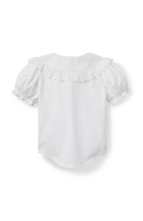 Janie And Jack Lace Trim Collar Top In White