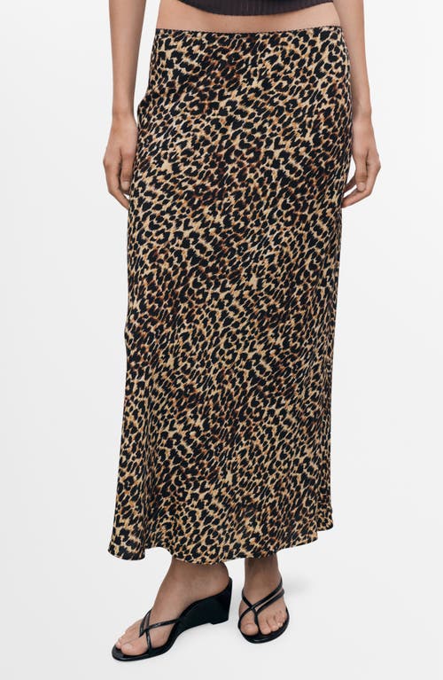 Mango Animal-print Midi-skirt Brown In Animal Print
