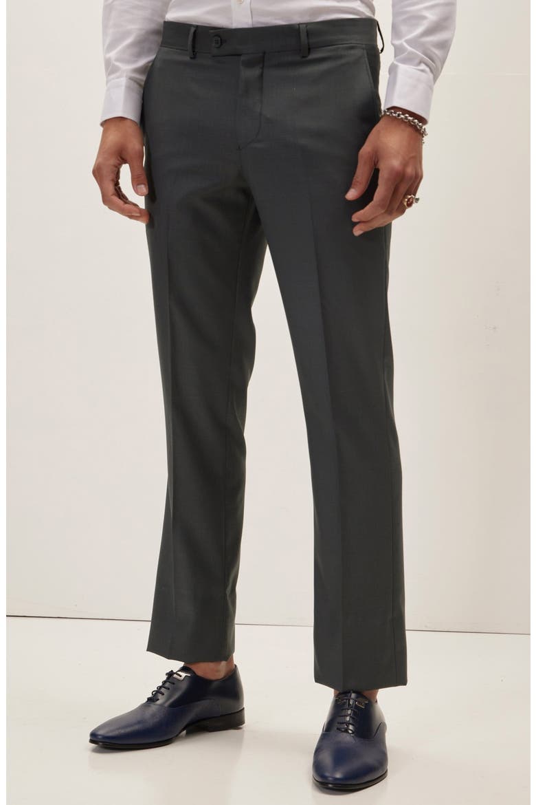 Super 120S Merino Wool Tuxedo, Alternate, color, GREEN