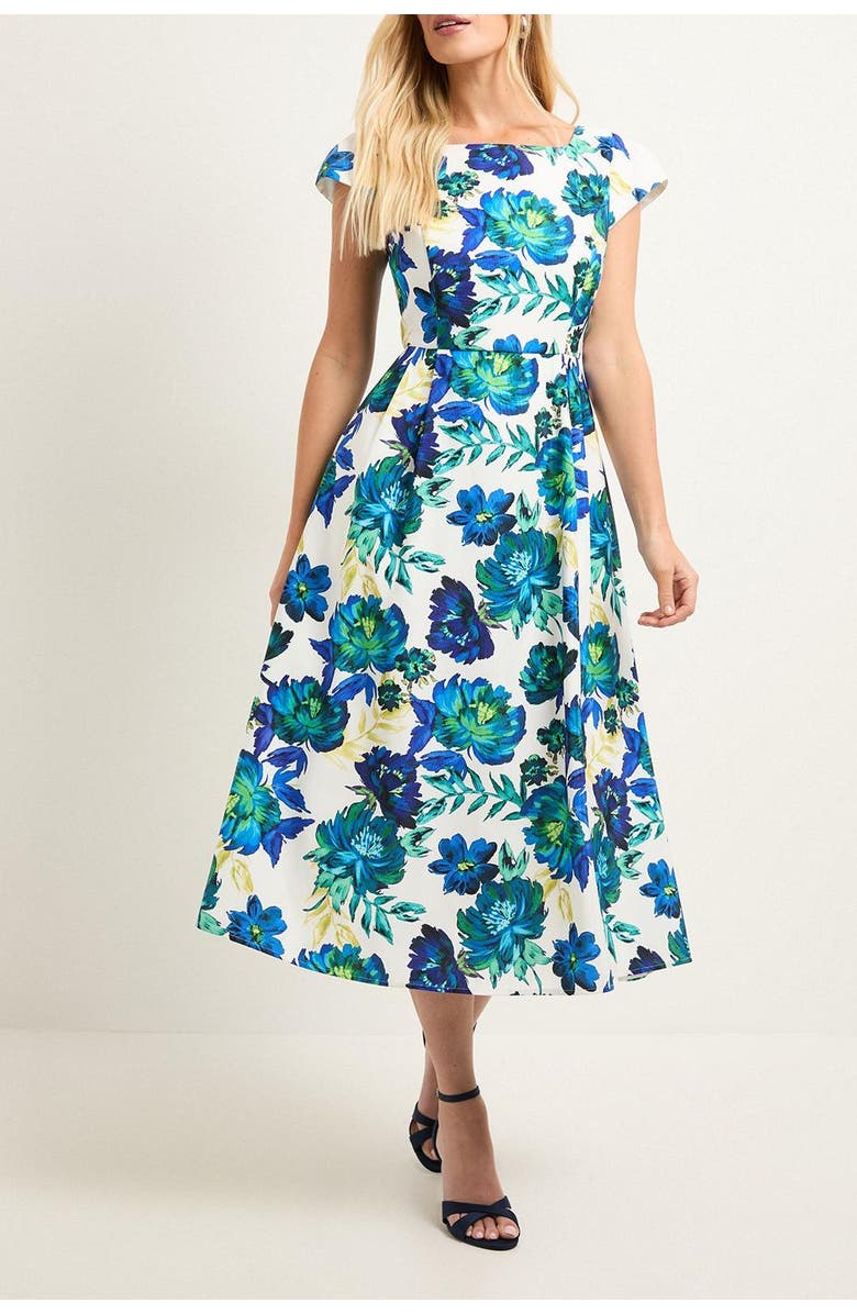 Wallis Ottoman Fit & Flare Midaxi Dress, Alternate, color, Ivory