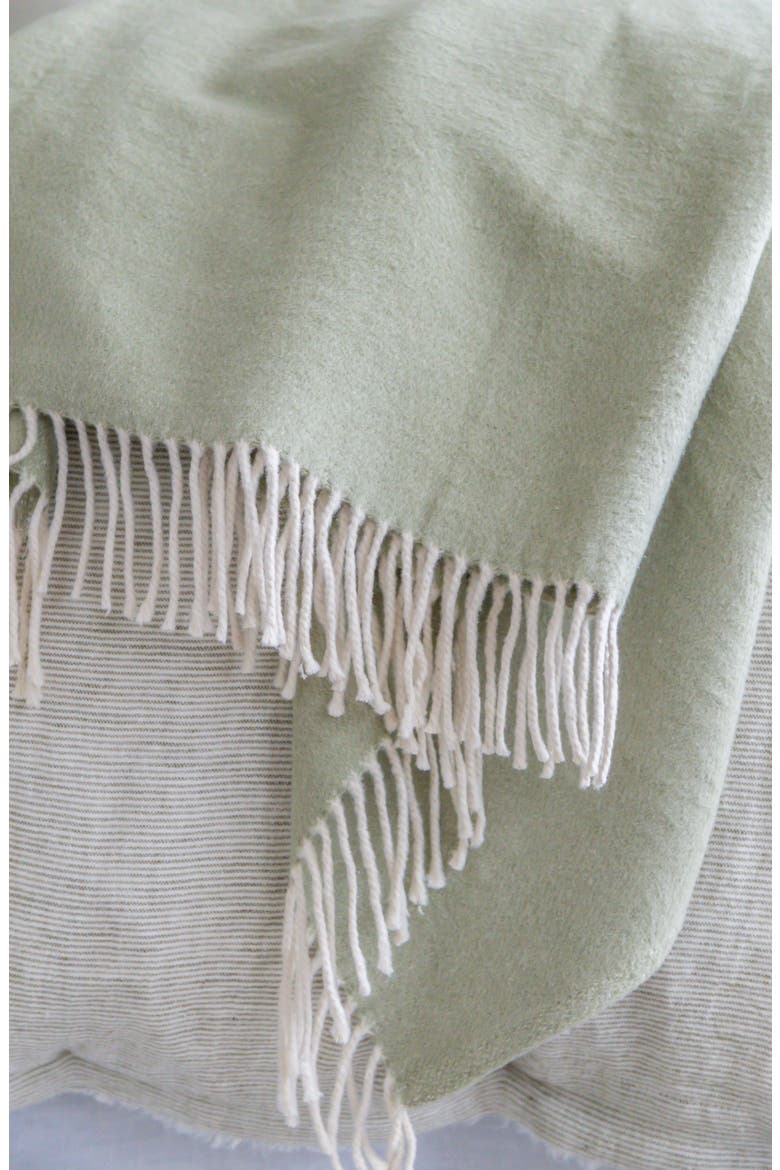 Billie Fringe Cotton Throw Blanket, Alternate, color, SAGE