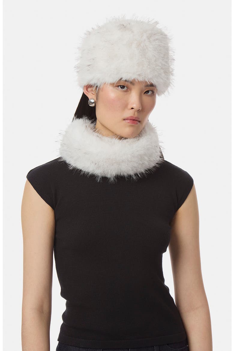Margot Faux Fur Pillbox Hat, Alternate, color, BLANC MULTI