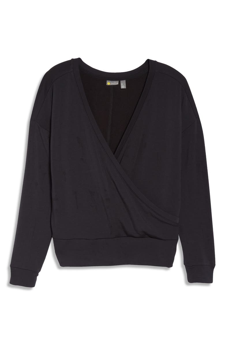 Zella Women's Peaceful Wrap Pullover, Alternate, color, 