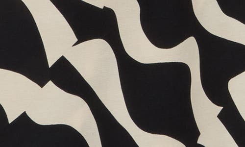 T Tahari Ankle Crop Wide Leg Palazzo Pants In Black/ivory Abstract