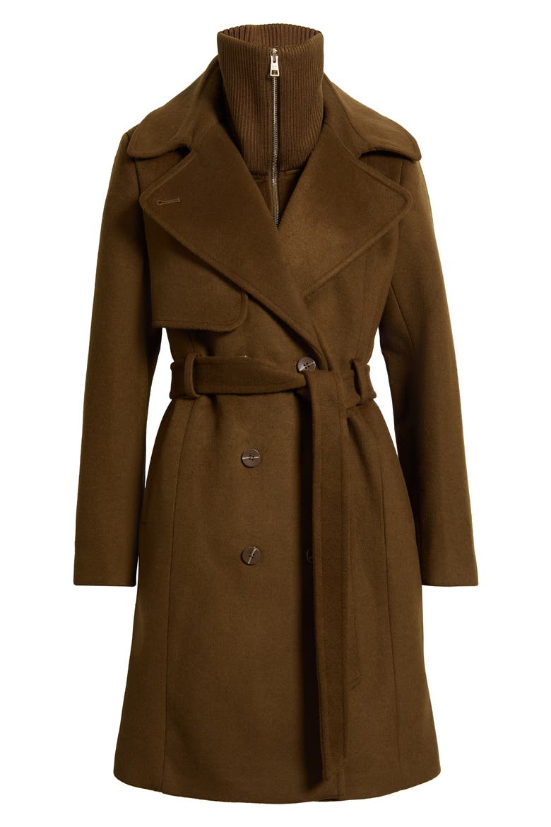 Fabianne Wool Blend Coat with Removable Bib, Main, color, ESPRESSO