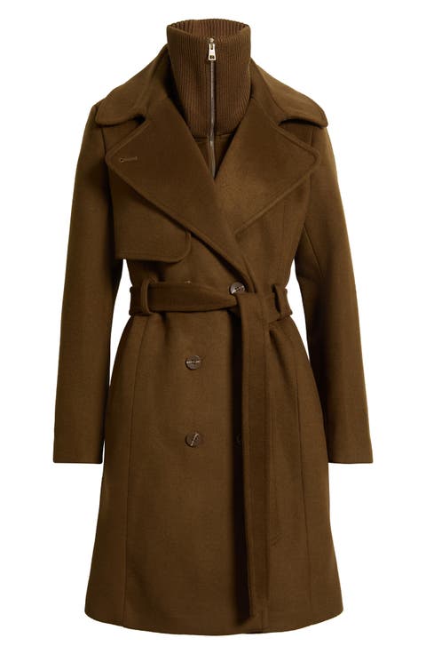 Fabianne Wool Blend Coat with Removable Bib
