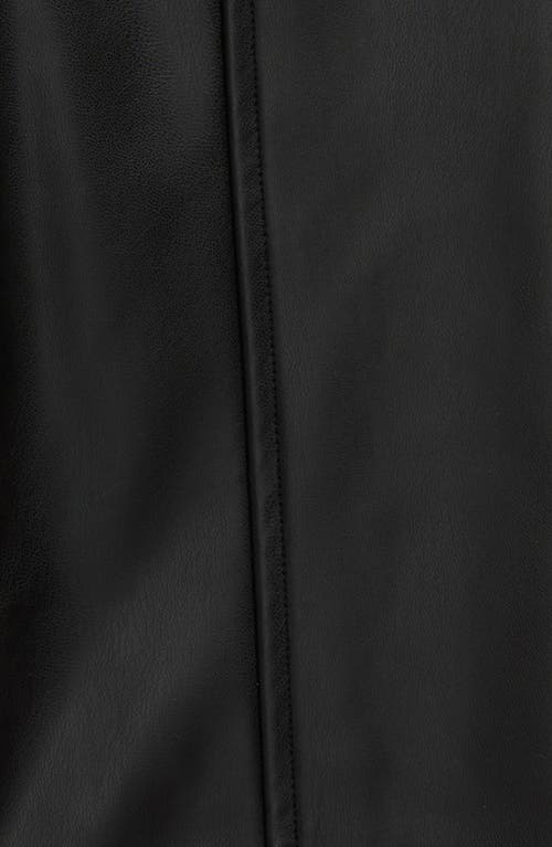 Nordstrom Kids' Faux Leather Crop Flare Pants In Black