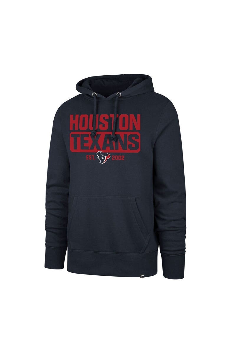 '47 Men's '47 Navy Houston Texans Box Out Headline Pullover Hoodie, Main, color,