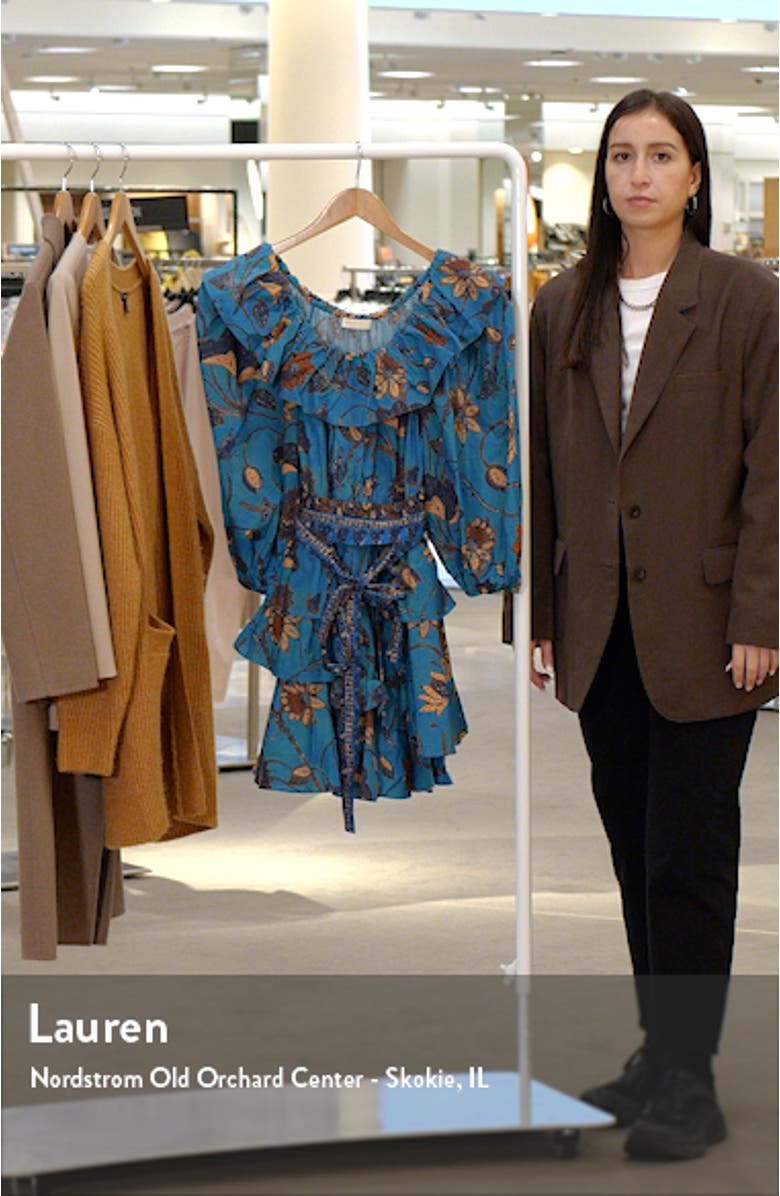 Giselle Ruffle Long Sleeve Minidress, sales video thumbnail