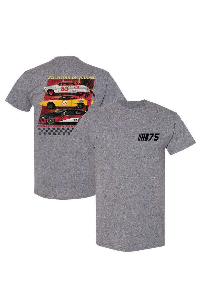 CHECKERED FLAG Men's Checkered Flag Heather Gray NASCAR 75th Anniversary Heritage T-Shirt, Main, color, Heather Gray