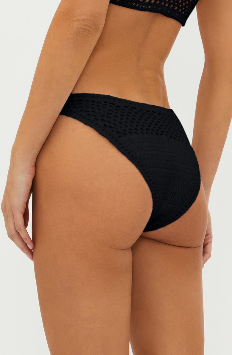 Beach Riot Kaylin High Cut Crochet Bikini Bottoms, Alternate, color,