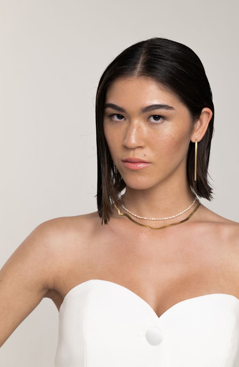 st. Moran Set of 2 Freshwater Pearl & Snake Chain Necklaces, Alternate, color, 