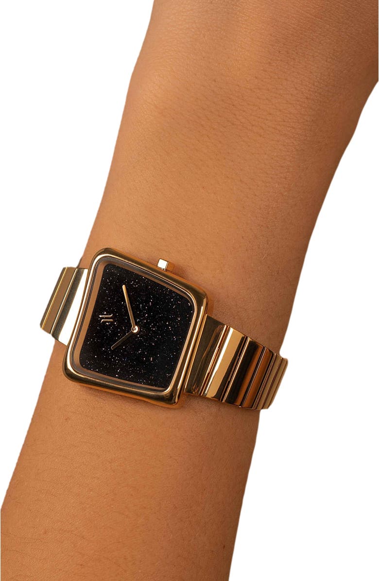 VANNA Nebula Gemstone Watch, Alternate, color, Black Sandstone-Gold