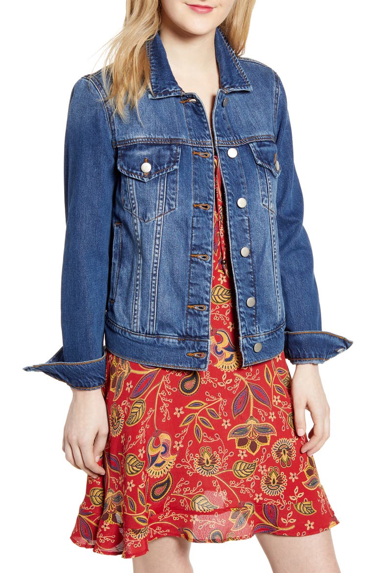Ripped Denim Jacket, Main, color, ARCHE