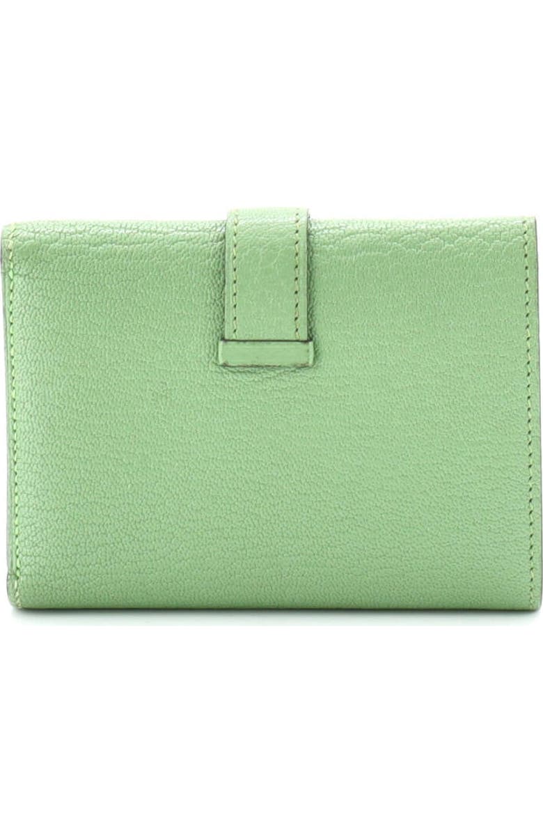 Pre-Owned Hermes Trifold Bearn Wallet Chevre Mysore Compact, Alternate, color, Vert Criquet
