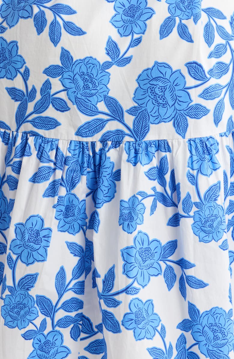 SUGARLIPS Glantis Floral Cora Button Midi Dress, Alternate, color, White-Blue-Multi