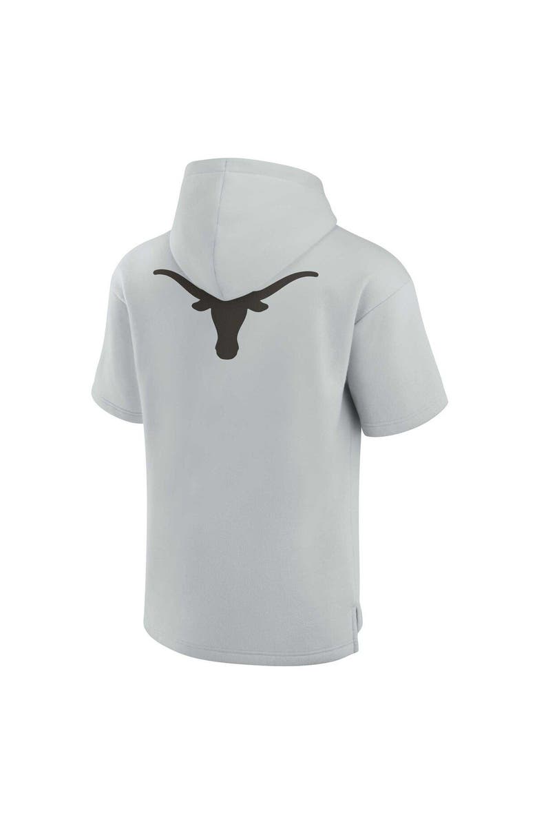 Fanatics Signature Unisex Fanatics Gray Texas Longhorns Elements Super Soft Fleece Short Sleeve Pullover Hoodie, Alternate, color,