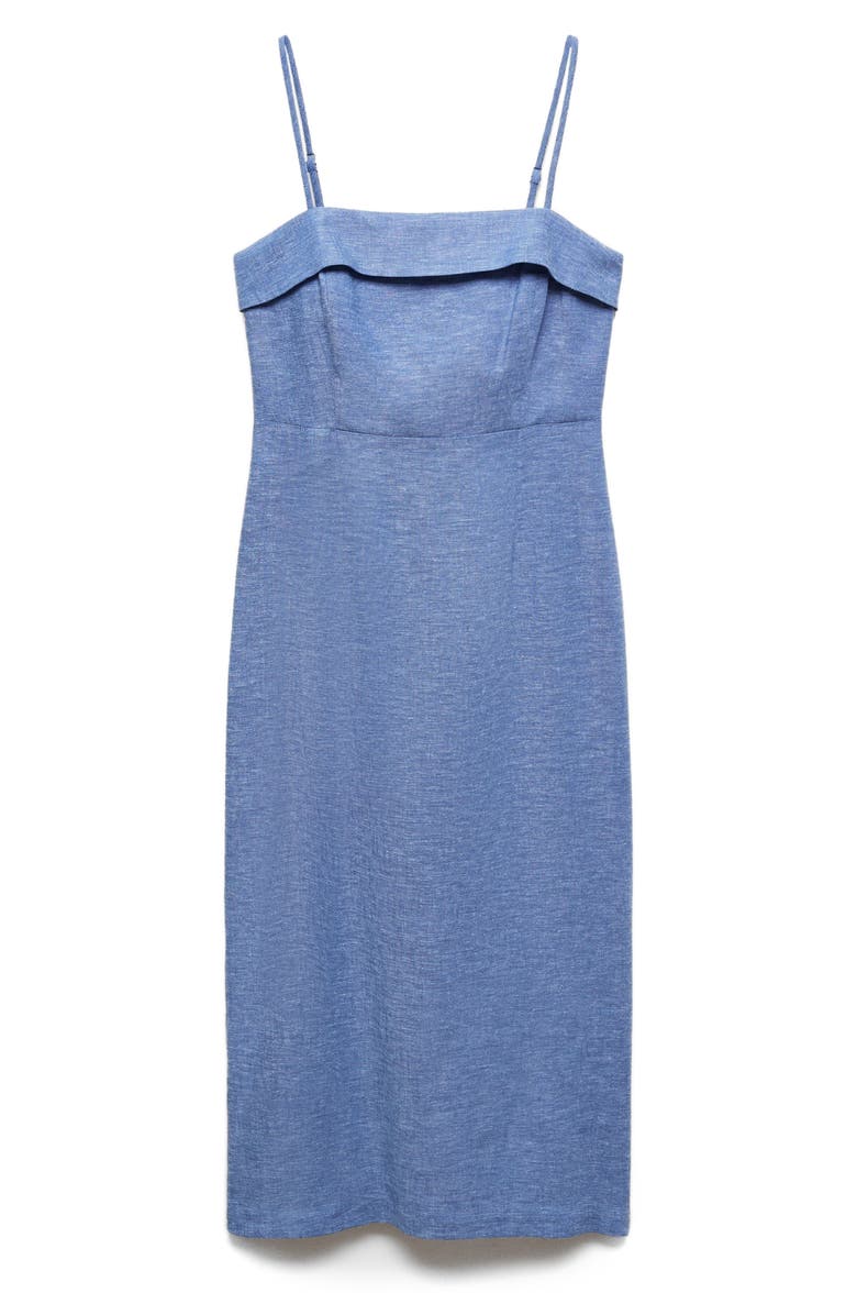 MANGO Linen Blend Midi Dress, Alternate, color,