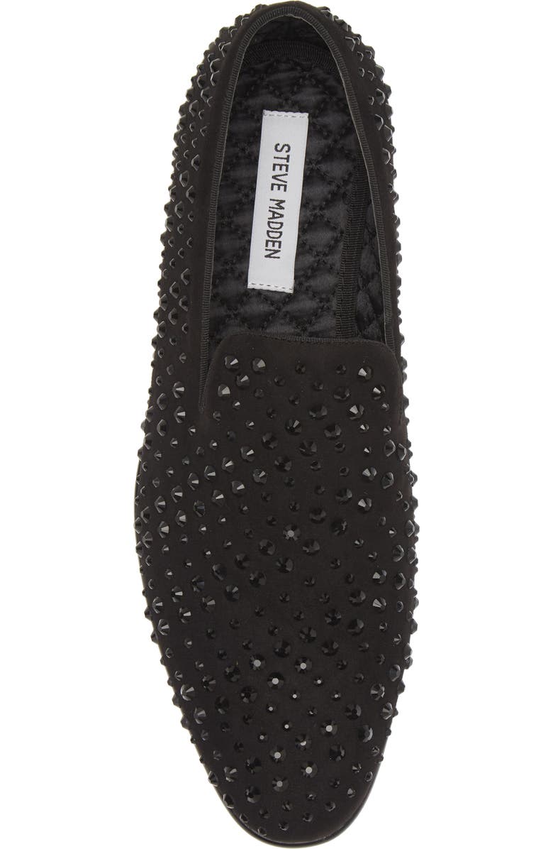 Steve Madden Briliant Rhinestone Loafer, Alternate, color, Black