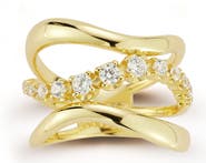 GLAZE JEWELRY Stacked Wave Cubic Zirconia Ring