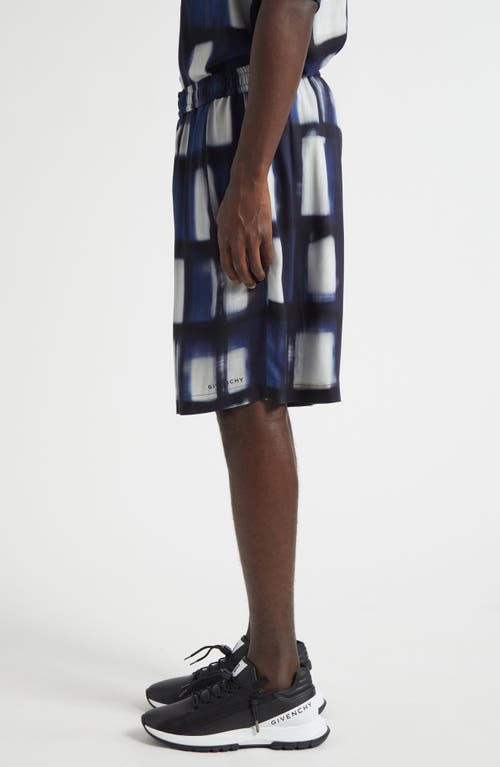 Givenchy Afternoon Light Print Elastic Waist Bermuda Shorts In Blue