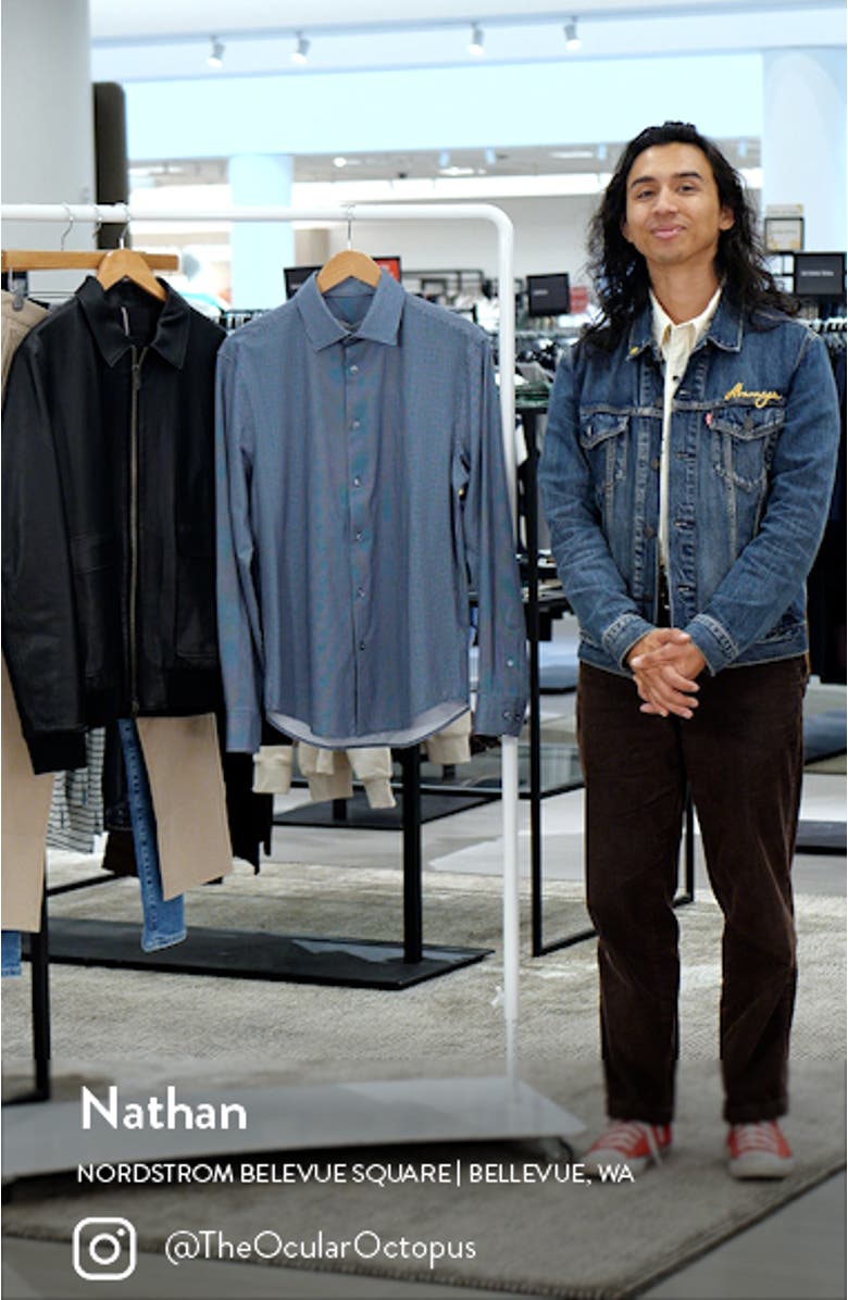 James OoohCotton<sup>®</sup> Micropattern Button-Up Shirt, sales video thumbnail