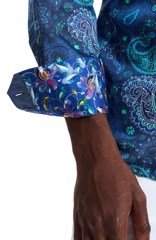 Robert Graham Titus Long Sleeve Button Down Shirt In Blue