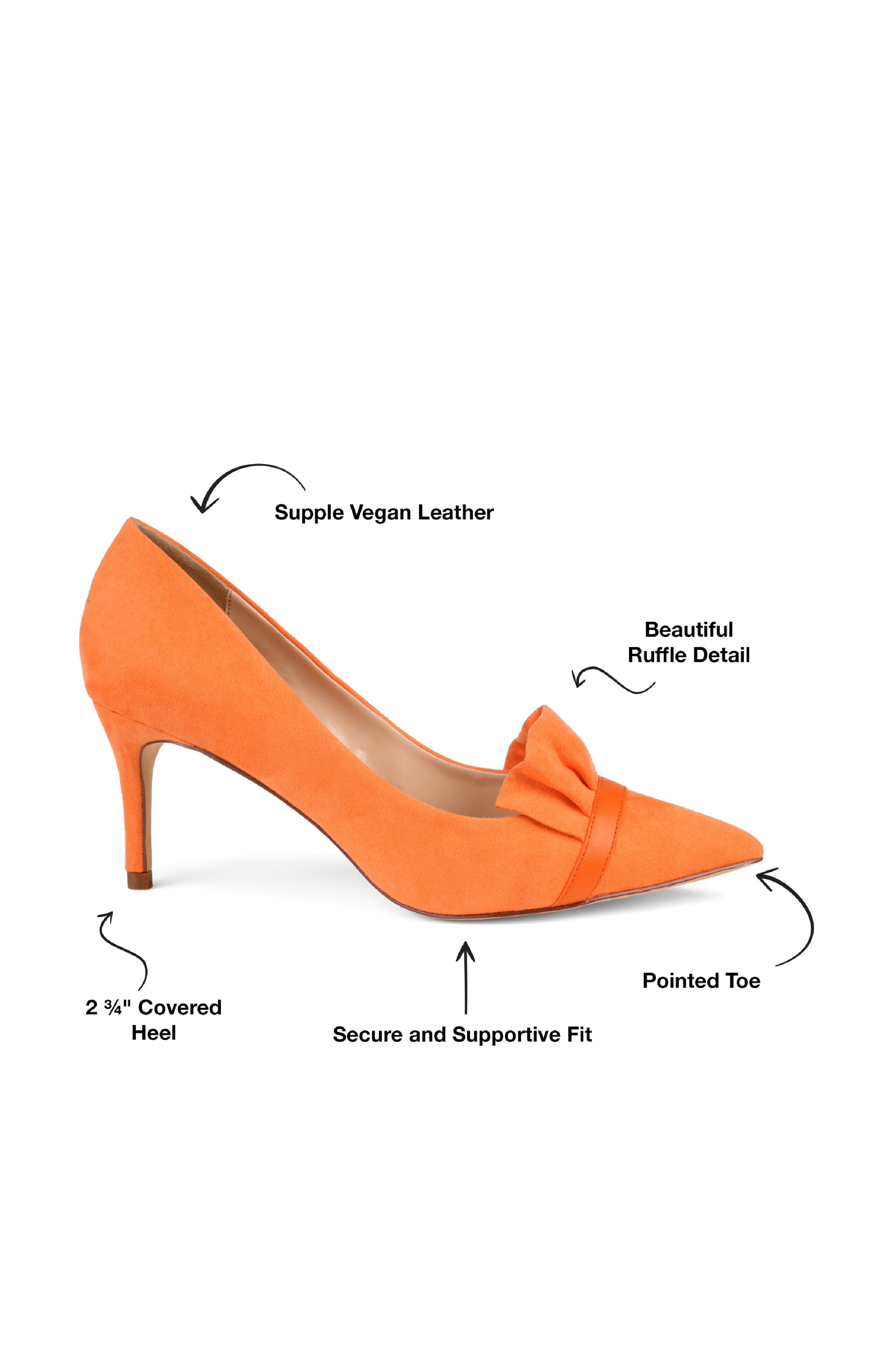 JOURNEE Marek Ruffle Pump, Alternate, color, ORANGE