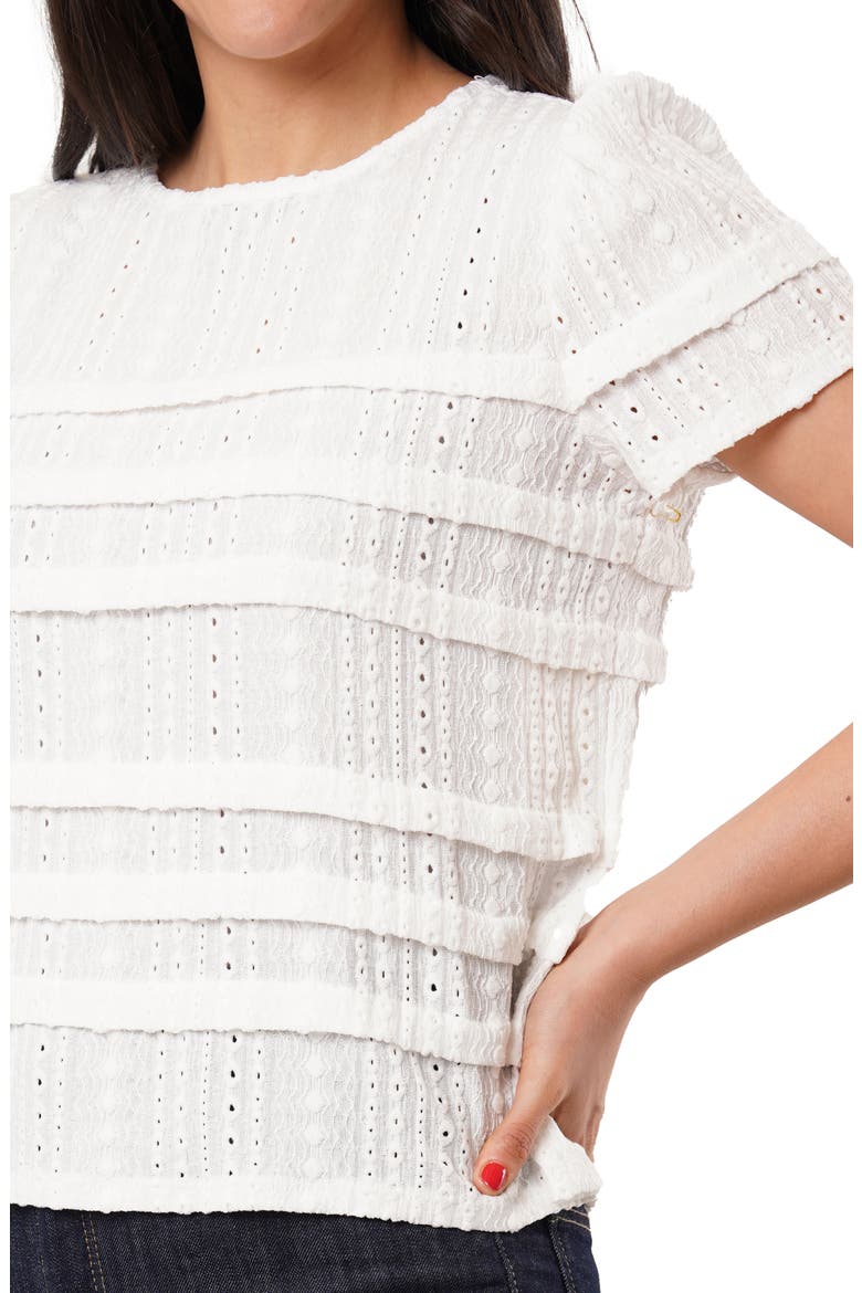 Eyelet Ruffle Top, Alternate, color, WHITE