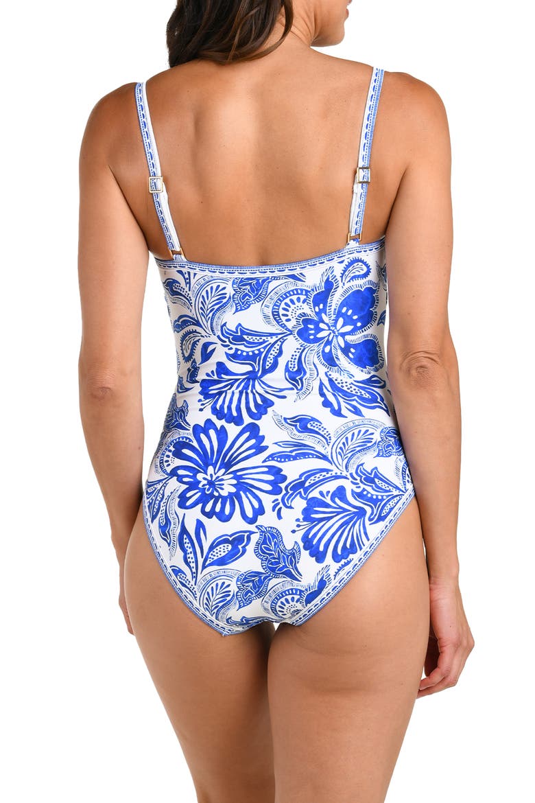 Botanical Brocade One-Piece Swimsuit, Alternate, color, LAPIS
