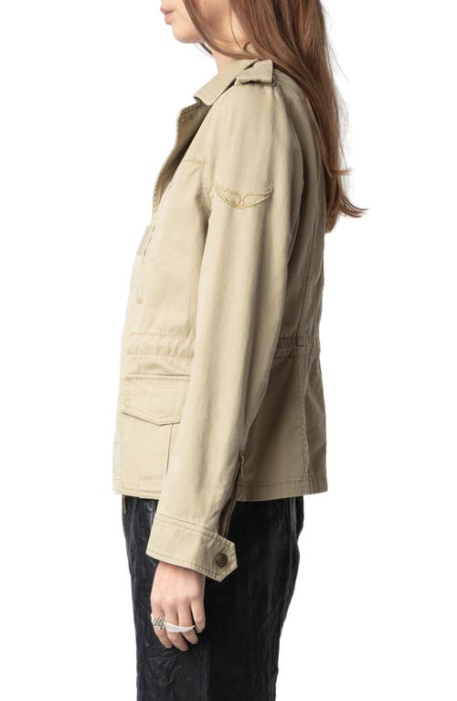 Zadig & Voltaire Klimi Cotton Jacket In Latte