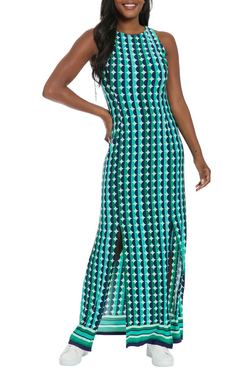 London Times Carwash Sleeveless Maxi Dress, Main, color, Mint/ Green