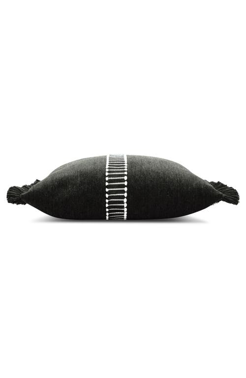 Elaine Smith Luxe Velour Chenille With Decorative Tape Indoor & Outdoor Woven Accent Pillow