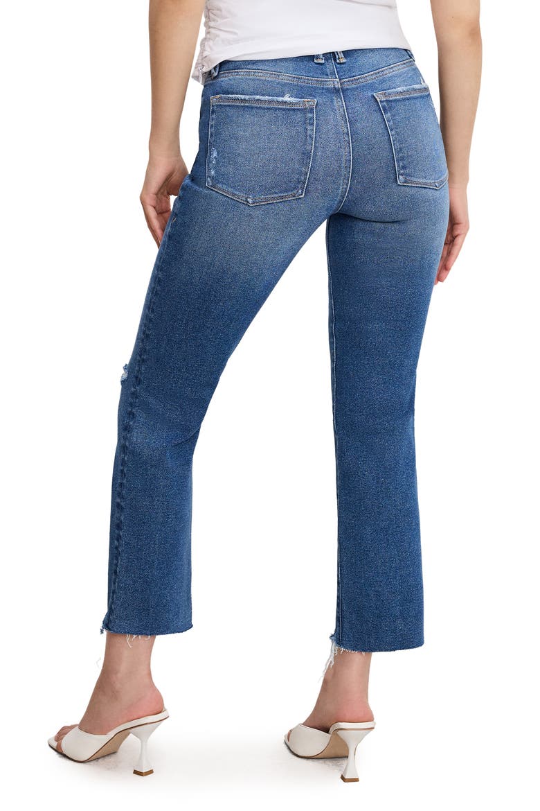 Good Petite Distressed Crop Straight Leg Jeans, Alternate, color, INDIGO943