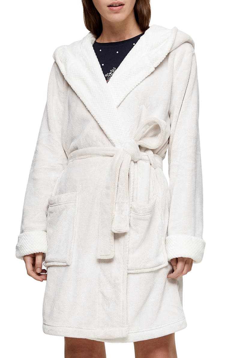 Topshop Frosted Waffle Short Robe, Main, color, 