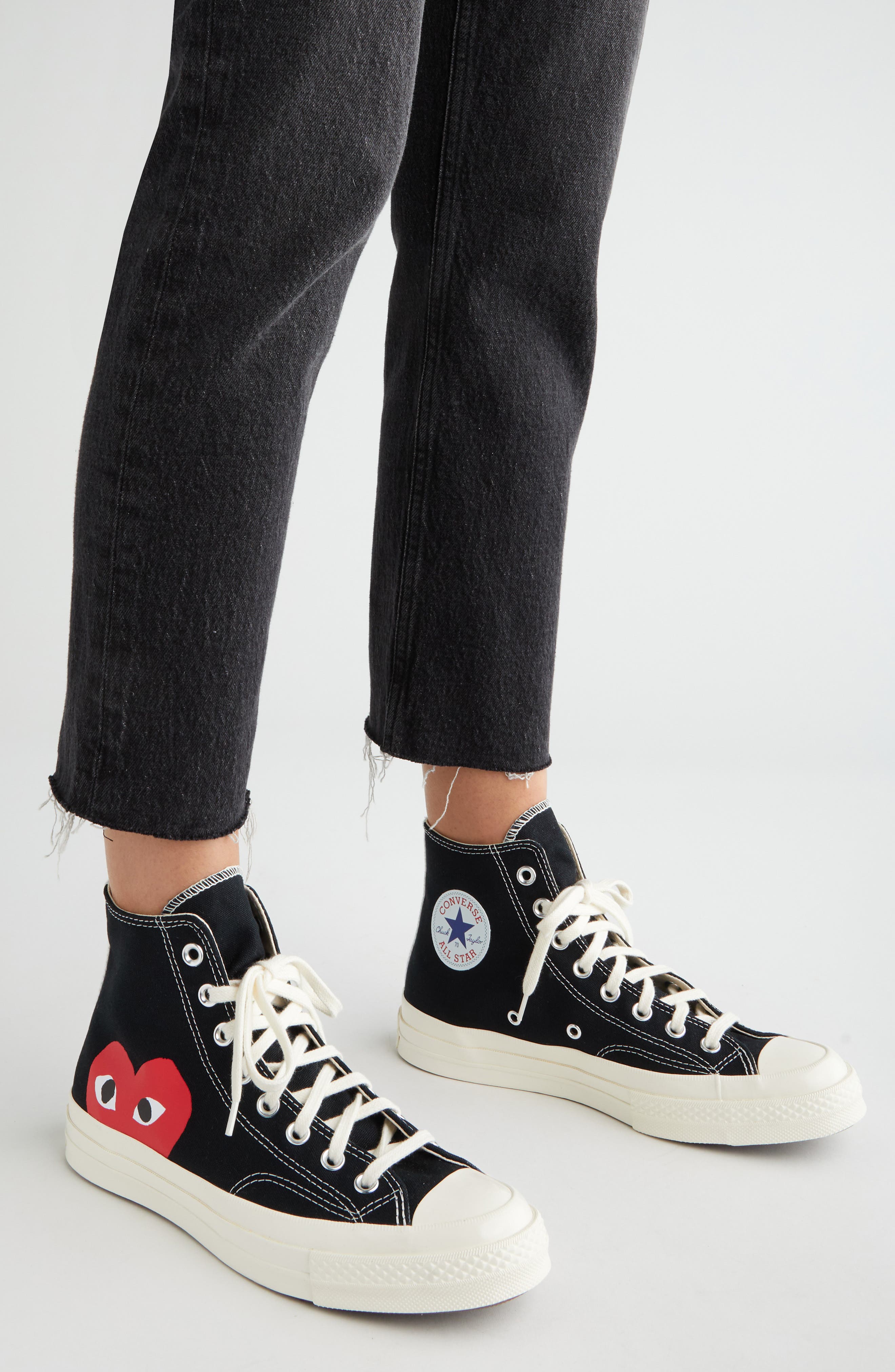 x Converse Chuck Taylor® Hidden Heart High Top Sneaker, Alternate, color, BLACK