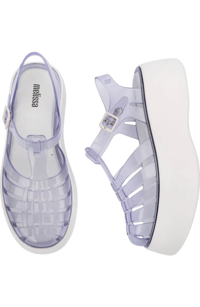 Melissa Possession Plato Platform Jelly Sandal, Alternate, color, Clear/ White