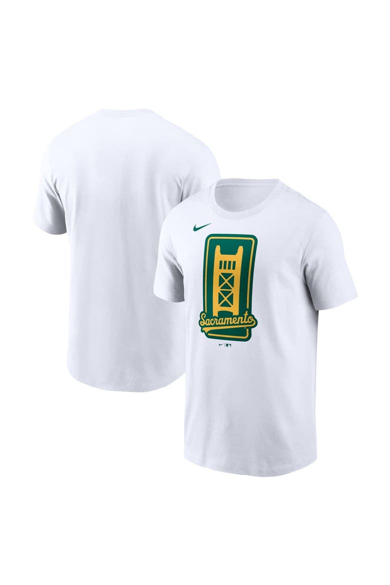 Men's Nike White Athletics Script T-Shirt, Main, color, White