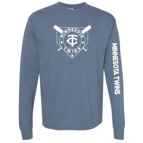 Soft As A Grape Navy Milwaukee Brewers Pigment Dye Long Sleeve T-shirt In Blue