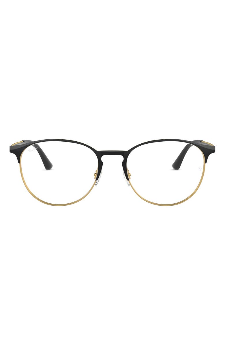 Ray-Ban Phantos 53mm Optical Glasses, Main, color, Gold Black